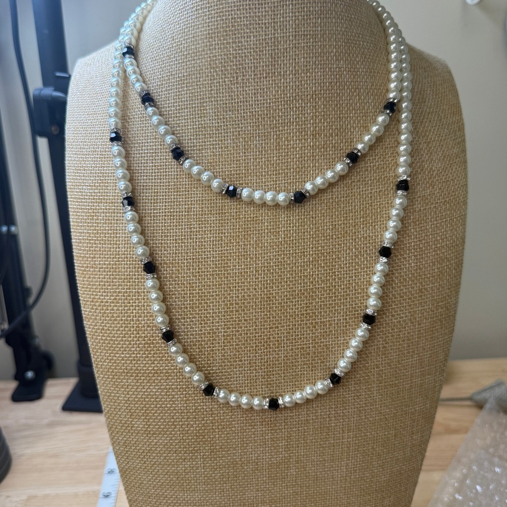 Classic Preppy Coastal Grandmother Faux Pearl Necklace Bracelet Earring Set